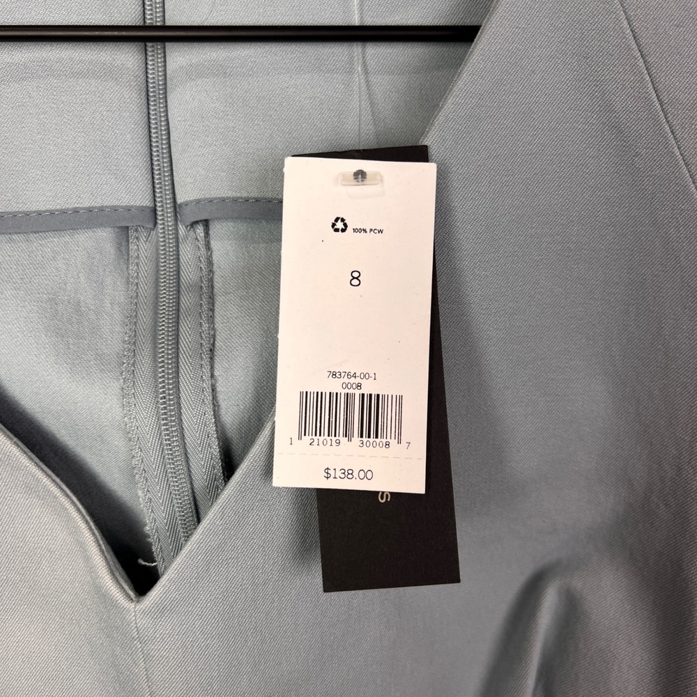 NEW Banana Republic Pale‎ Blue Sleeveless V Neck sheath Dress Women's Size 8 - Picture 8 of 10